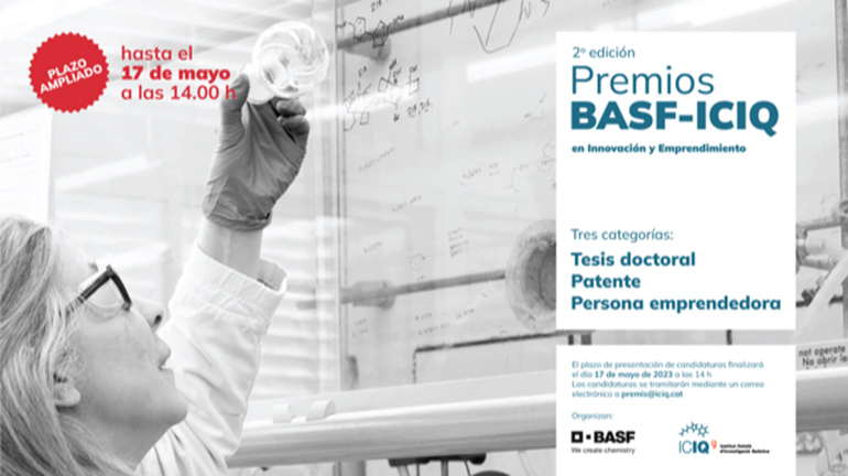 Abierta la segunda convocatoria de los Premios Basf-ICIQ en Innovación y Emprendimiento