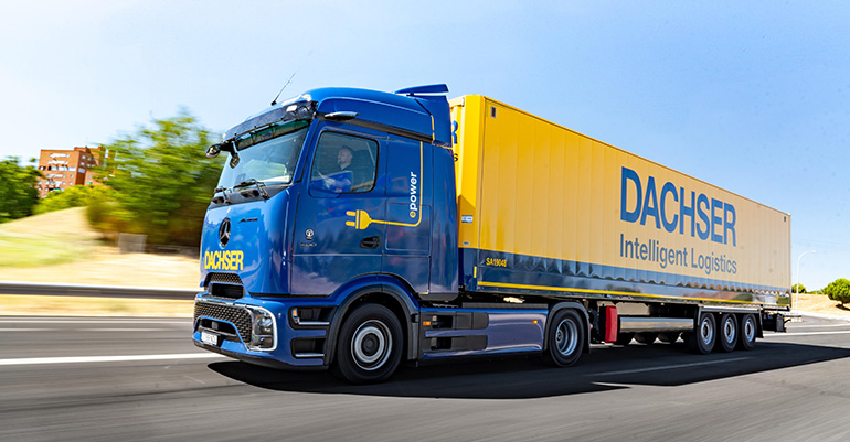 Dachser Iberia pone en ruta el camión eléctrico de larga distancia de Mercedes-Benz 