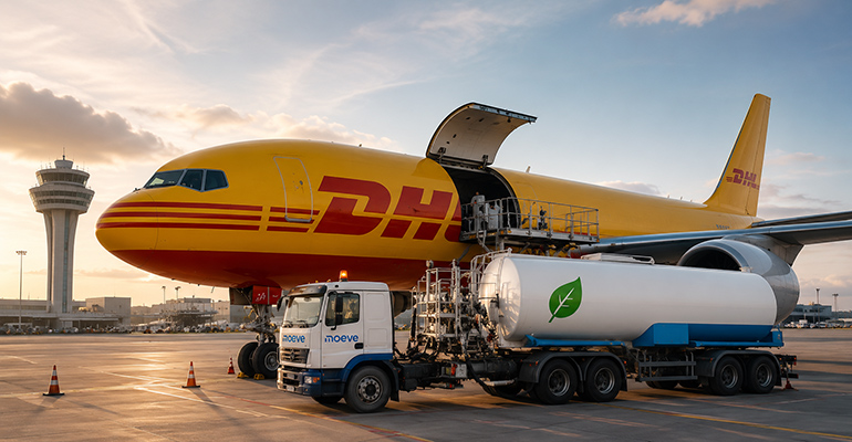 Moeve suministrará SAF para cubrir la mitad del combustible de los vuelos de DHL Express desde Madrid