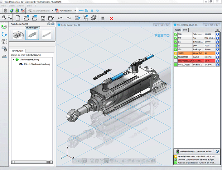 Software de configuración FestoDesignTool 3D