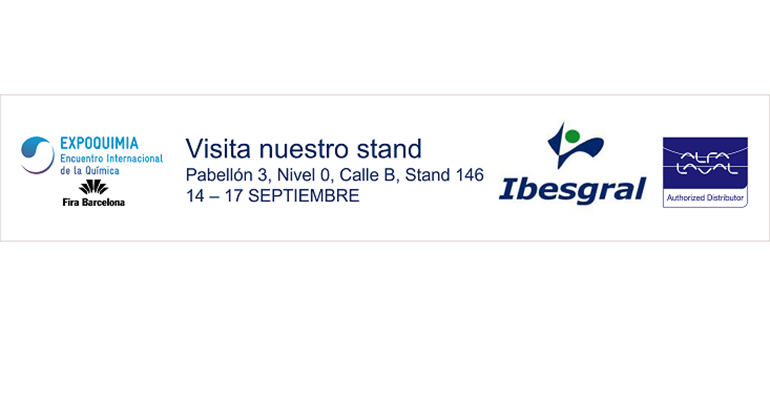 Ibesgral, distribuidor autorizado de Alfa Laval, estará presente en Expoquimia