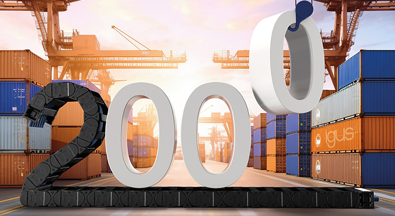 Igus equipa la grúa STS número 2.000 con cadenas portacables