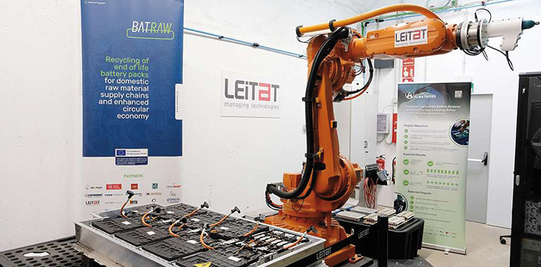 Leitat impulsa nuevas soluciones de automatización para un reciclaje seguro y eficiente de baterías de vehículos eléctricos