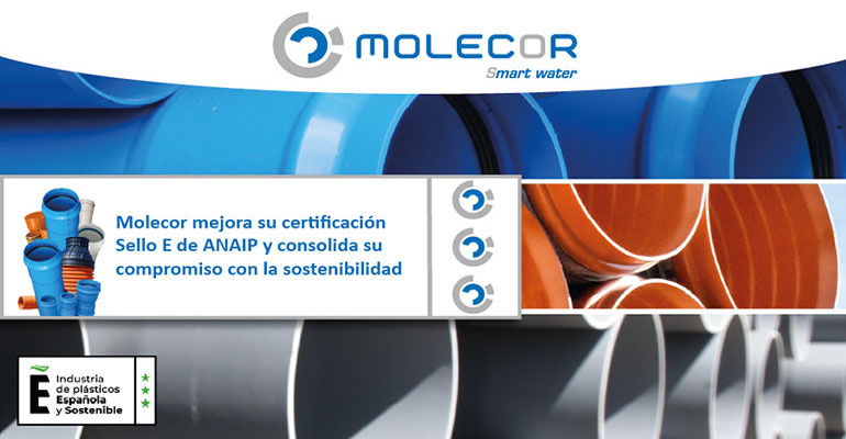 Molecor mejora su certificación Sello E de ANAIP y consolida su compromiso con la sostenibilidad