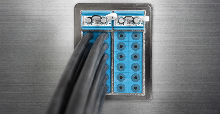 Sello modular para tránsitos de hasta 72 cables en un solo marco