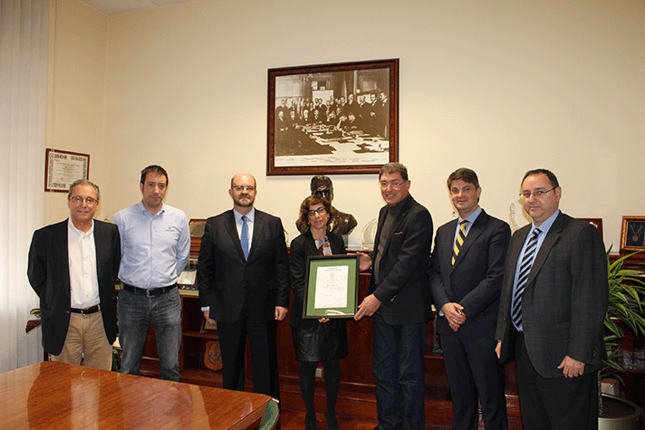Acto de entrega de la certificación, realizado el pasado 27 de enero en Torrelavega