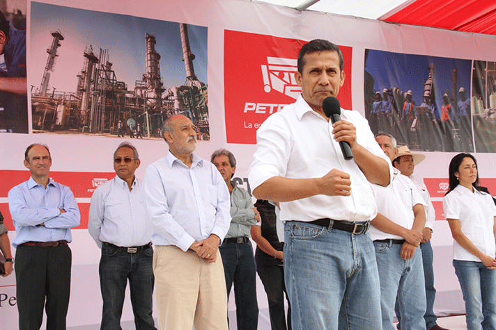 Ollanta Humala, presidente de la República del Perú, en su intervención en el acto de la firma del acuerdo 