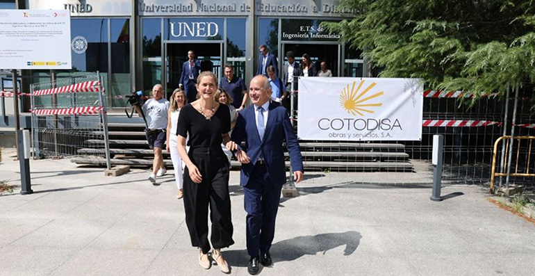 La ministra Sara Aagesen visita las obras de rehabilitación energética de la ETSI Informática de la UNED 