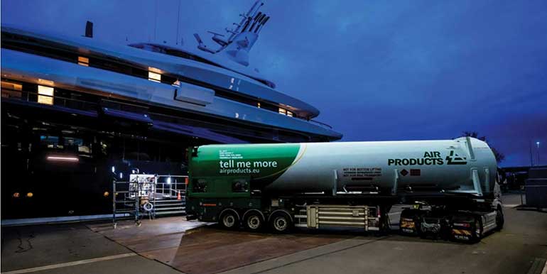 Air Products surtirá de hidrógeno liquido al primer superyate del mundo dotado con pila de combustible de hidrógeno