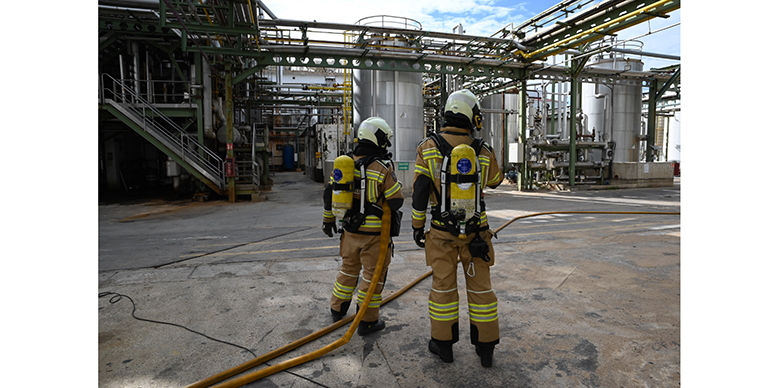 Lantarón valida sus sistemas de alerta en un simulacro de emergencia en planta química