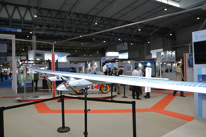 Maqueta de Solar Impulse 2, presentada en la última edición de Expoquimia