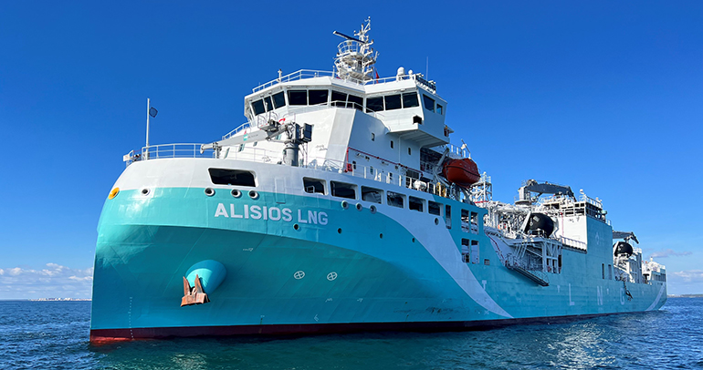 Enagás y Axpo presentan en el Puerto de Huelva el buque de suministro de GNL y bioGNL para la descarbonización del sector marítimo 