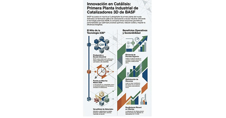BASF pone en marcha la primera planta industrial dedicada a la fabricación de catalizadores mediante la impresión 3D