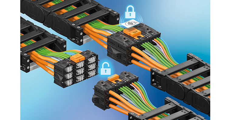 Seguridad reforzada en cadenas portacables con el bloqueo RFID