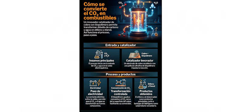 Un recubrimiento ultrafino a base de residuos orgánicos convierte el CO2 en energía limpia sin químicos eternos