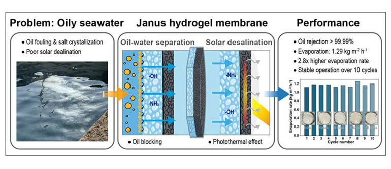 La UNIST desarrolla una membrana solar que elimina el 99,99 % del petróleo del agua