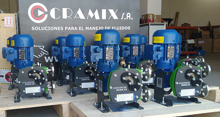 Cramix suministra diez bombas peristálticas para dosificación de fluidos