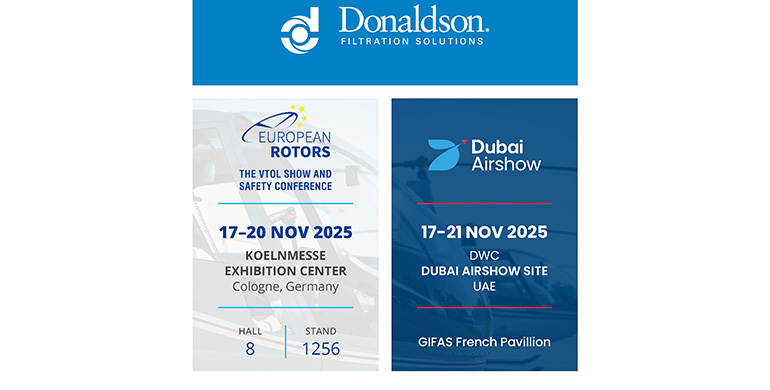 Donaldson mostrará su tecnología y soluciones innovadoras para la industria de la aviación