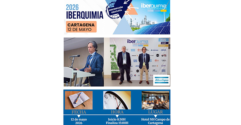 Atlas Copco mostrará en Iberquimia Cartagena cómo optimizar el control de temperatura para la industria química