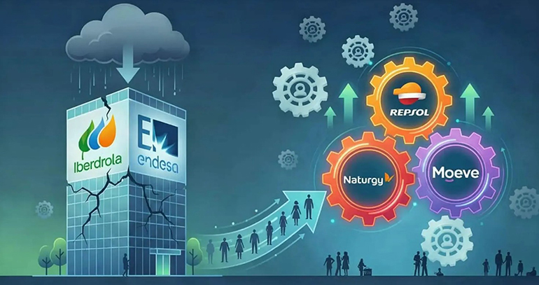 Endesa, Iberdrola y Naturgy lideran el sector eléctrico y gasista español con Acciona y Moeve muy cerca