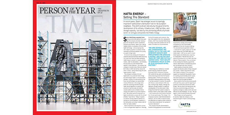 La revista “TIME” sitúa a HATTA Energy como un “agente clave” en el modelo energético español
