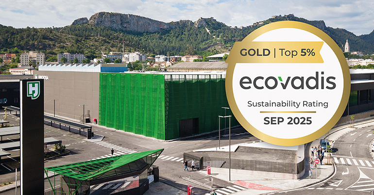 Hinojosa revalida por cuarto año consecutivo la medalla de Oro de EcoVadis y alcanza los 80 puntos en su evaluación
