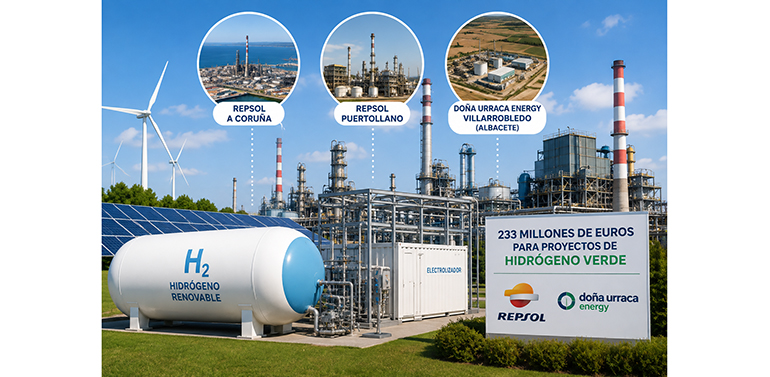 El Gobierno destina 233 millones a tres proyectos estratégicos de hidrógeno verde, con Repsol como principal beneficiario
