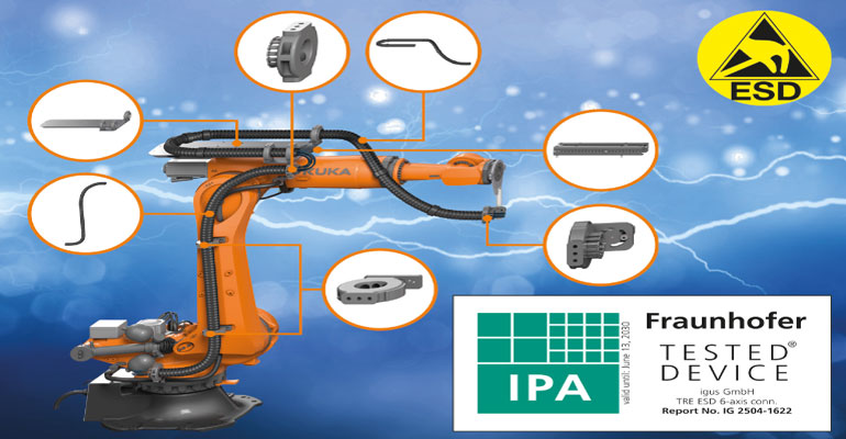 Paquetes energéticos para robots industriales con certificación ESD