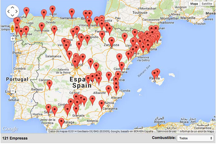 Buscador interactivo de proveedores de biomasa