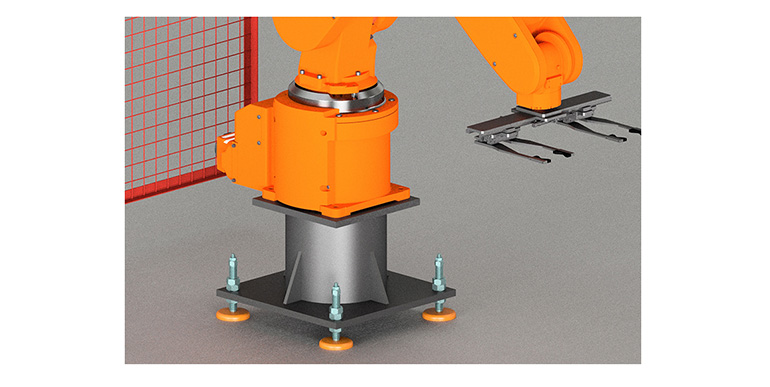 Pies de máquina con tornillo hueco