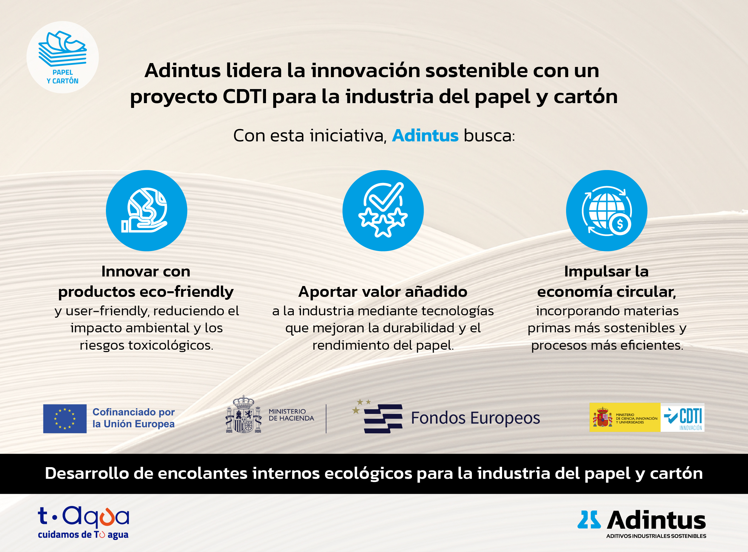 Adintus lidera la innovación sostenible con un proyecto CDTI para la industria del papel y cartón