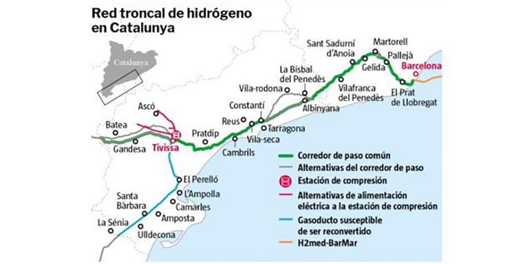 Enagás avanza en el hidroducto de hidrógeno entre Tivissa y Tarragona