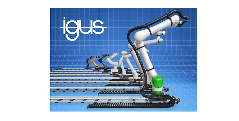Más alcance para los robots: el séptimo eje de igus cuadruplica el espacio de trabajo
