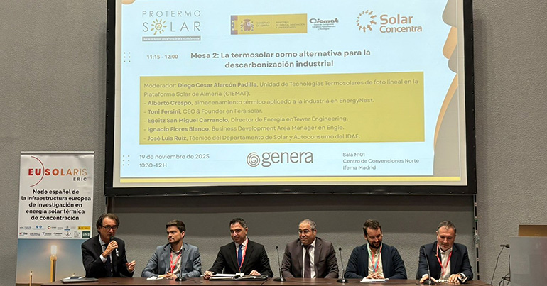 La termosolar se posiciona en Genera como tecnología para garantizar la estabilidad eléctrica y descarbonizar la industria