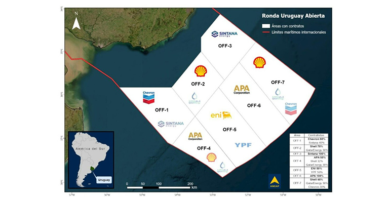 YPF y Eni refuerzan la exploración offshore de Uruguay con dos bloques y nuevos pozos en el horizonte